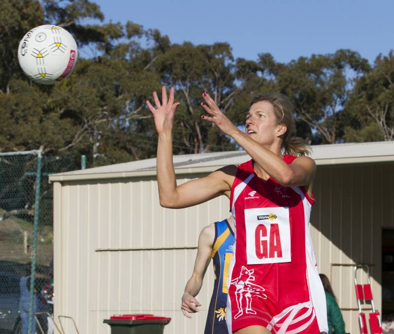 Megan Shea waits for the ball against Nhill. Picture: PETER PICKERING