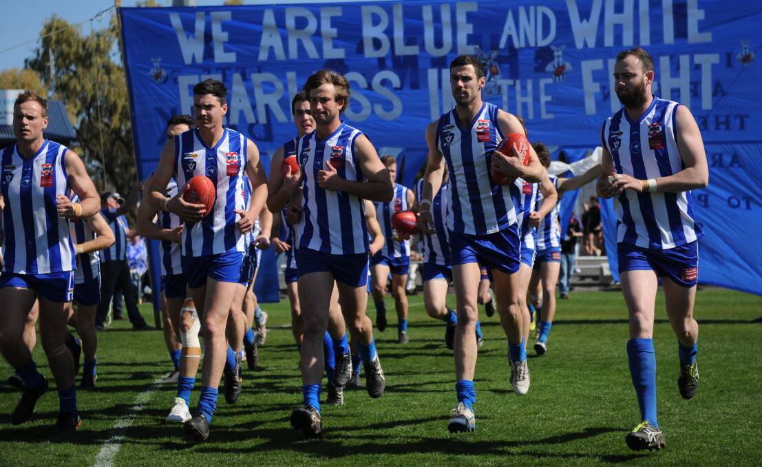 Harrow-Balmoral takes to the field for the 2019 grand final. Picture: MATT CURRILL