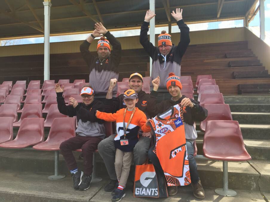 Grampians Giants players show their support for their Greater Western Sydney counterparts. Picture: JESSIEANNE GARTLAN