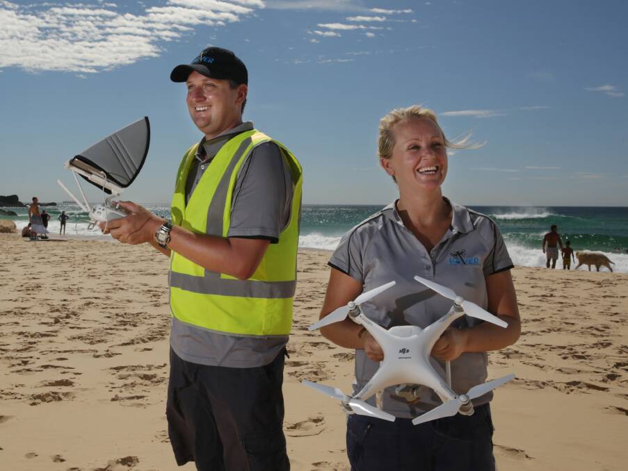WARNING: Mark and Jackie Dujmovic from Hover UAV want people to know that there are safety and privacy regulations that come with owning a drone. Picture: Simone de Peak