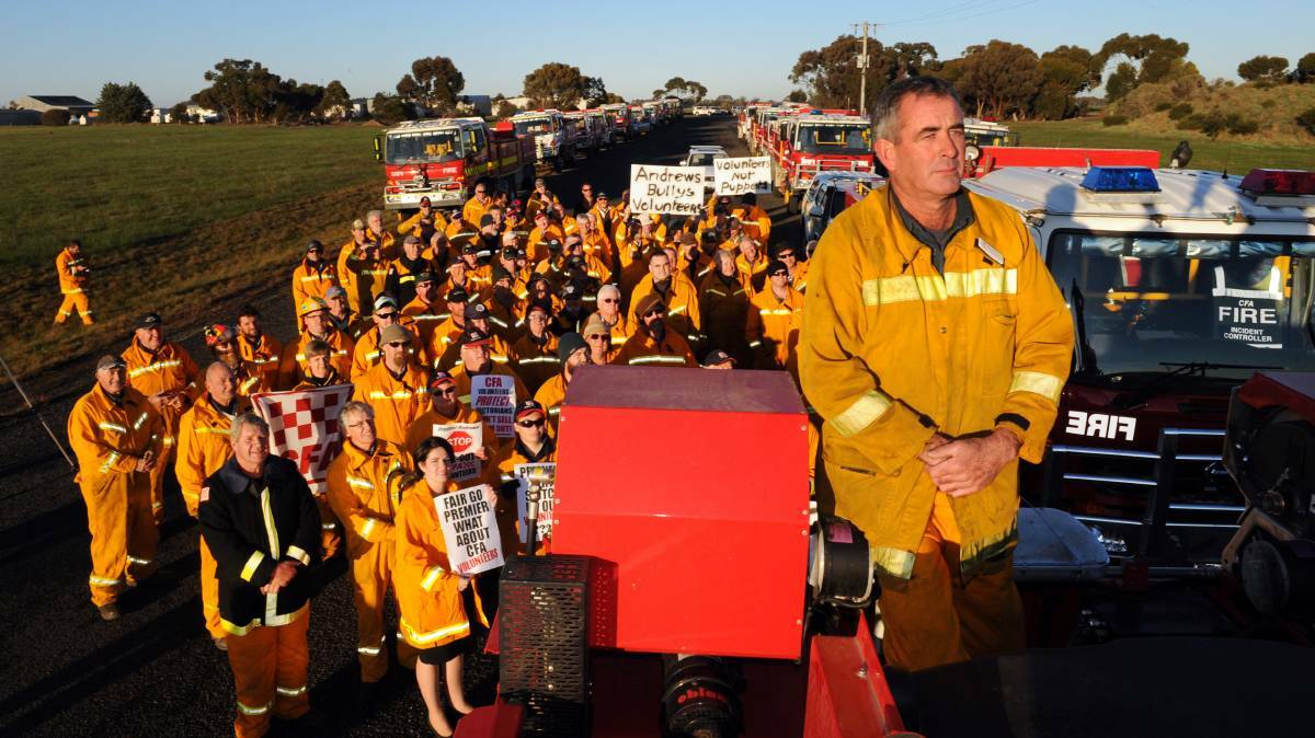 VOICE: Stawell CFA's Mick Nunweek and other members from around the Wimmera will not remain silent about the plan to split volunteer and paid firefighters. PHOTO: Peter Pickering.