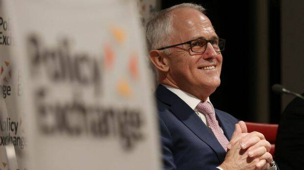 Prime Minister Malcolm Turnbull prepares for a speech to Britain's premier centre-right think tank the Policy Exchange in London, in which he claimed the Liberal Party was never a conservative organisation.