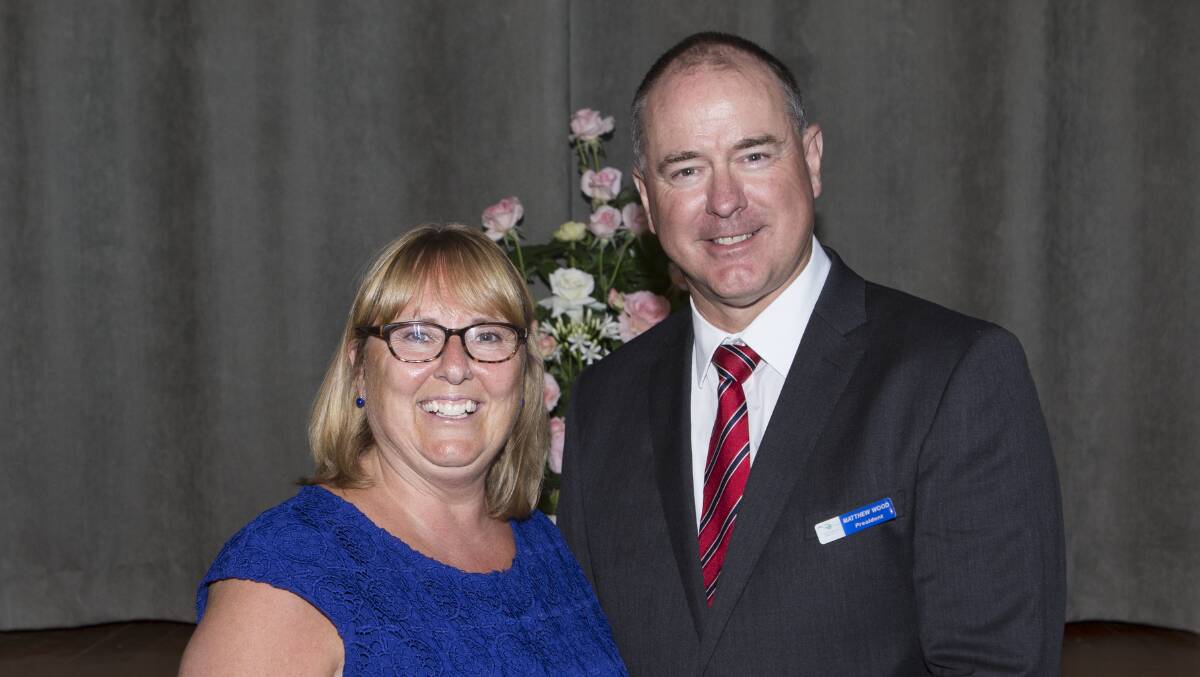 REVIEW: Guest speaker Royal Women’s Hospital chief executive Sue Matthews at the EGHS annual general meeting, pictured with board president Matthew Wood.
