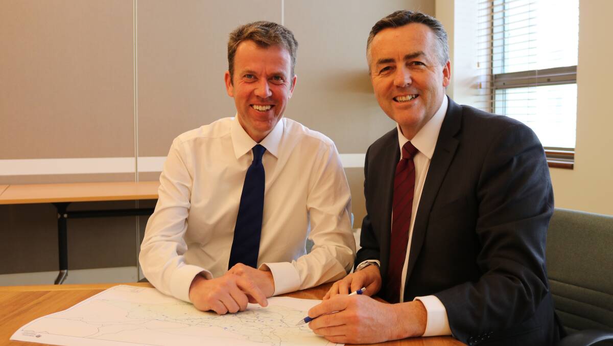 Wannon MP Dan Tehan and Infrastructure Minister Darren Chester