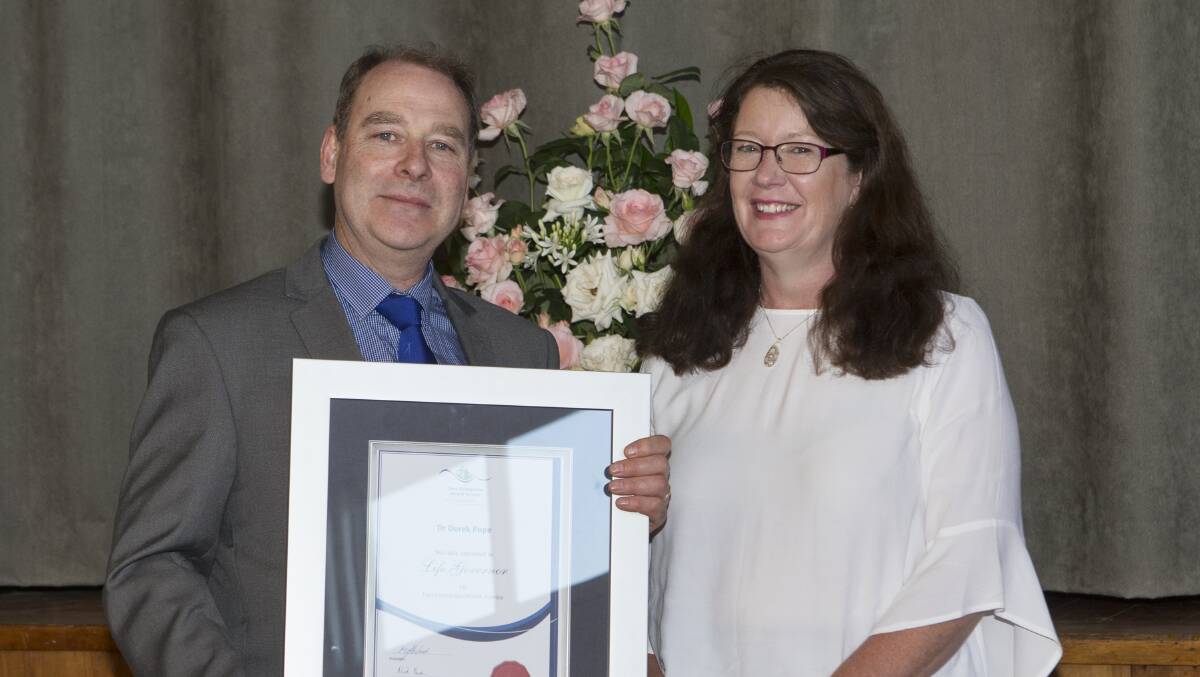 HONOURED: New East Grampians Health Service Life Governor Dr Derek Pope and EGHS Board member Fiona Cochrane. Picture: Jodie Holwell