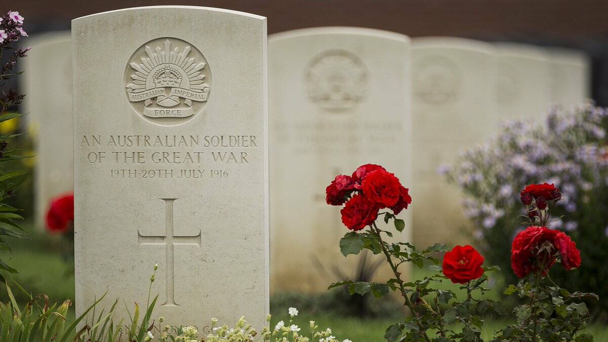 Australian war graves at Fromelles ahead of a ceremony to mark 100 years since the battle. Picture: ADF