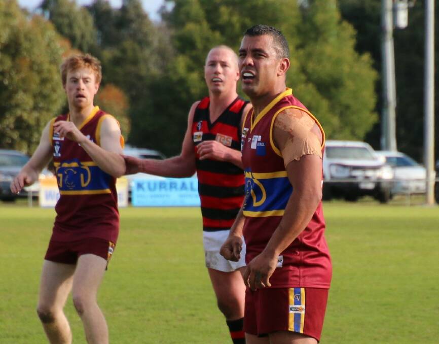 Daniel Kerr playing with Glenthompson-Dunkeld against Penshurst in 2017. Picture: TRACEY KRUGER