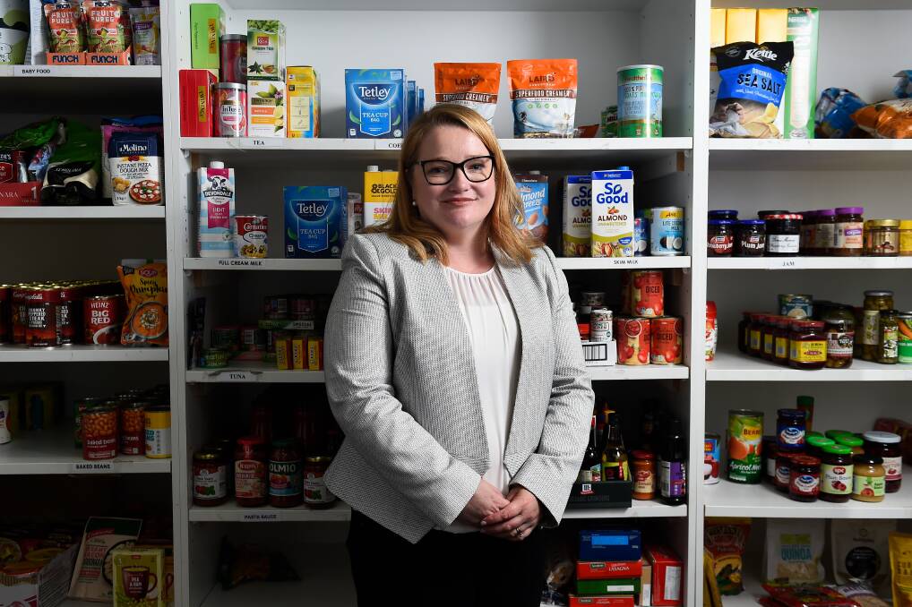 EMERGENCY RELIEF: Anglicare Victoria Ballarat community development manager Kate Schnerring says families are having a horrible time making ends meet. Picture: Adam Trafford 