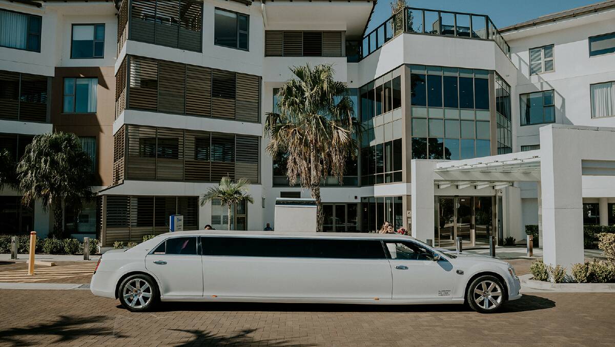The wedding car awaits outside Calvary Ryde aged care home. Picture supplied