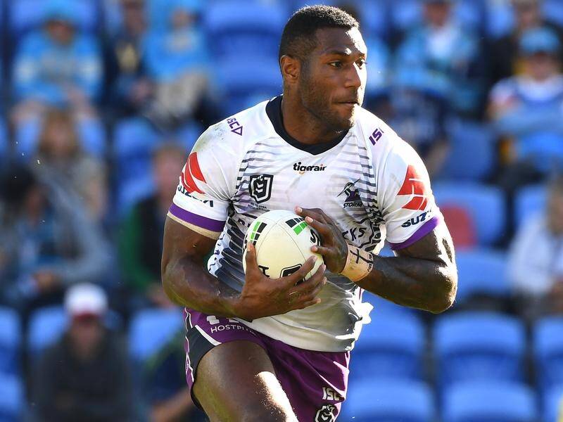 Suliasi Vunivalu scored two tries for Melbourne in their NRL win over Gold Coast at CBus Stadium.