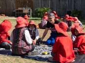 Reconciliation Australia director Sharon Davis (centre) visits a NSW school. (HANDOUT/WIRRIM MEDIA)