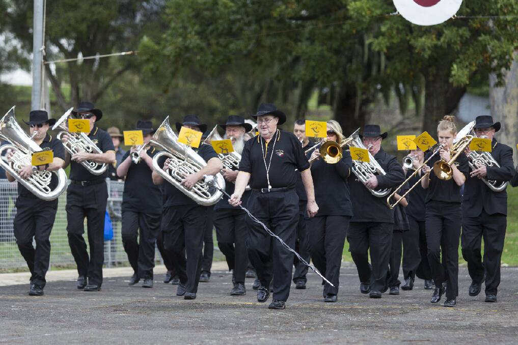 Best drum major Keith Moore leading the winning Ararat City Band. More pictures - See page 6. 
 Pictures: PETER PICKERING