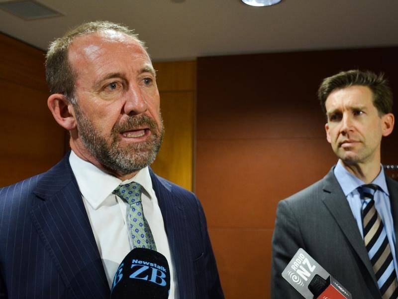 NZ Justice Minister Andrew Little and Google NZ senior manager of government affairs Ross Young.