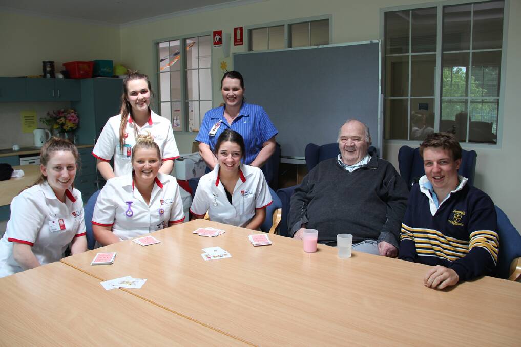 Pictured seated, Amelia, Claire, Eloise, Arthur and Fraser, back, Brodie and, Zoe, at East Grampians Health Service.