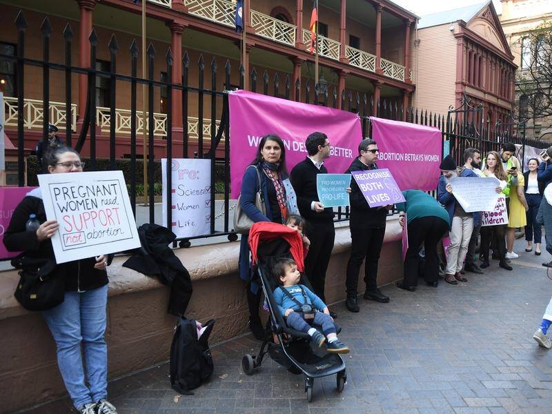 An anti-abortion rally was so loud it could be heard inside NSW parliament as the bill was debated.