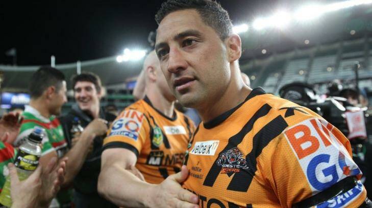 Not so fast: Benji Marshall’s last home game for the Tigers was a mere eight months ago. Photo: Brendan Esposito