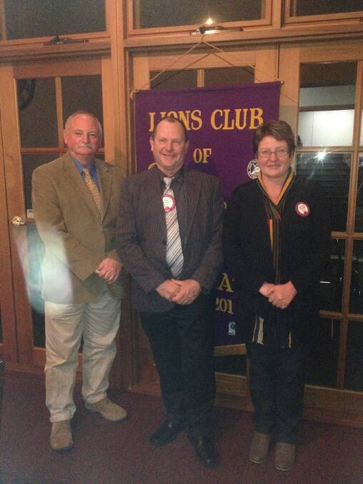 Lions Club of Ararat office bearers, Gerard Kelly (treasurer), Bob Saunders (president) and Annette Metcalf (secretary).