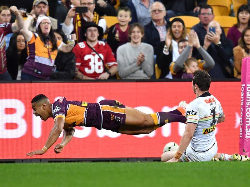 Brisbane have beaten Penrith 24-12 in their NRL clash, with Jamayne Isaako scoring two tries.