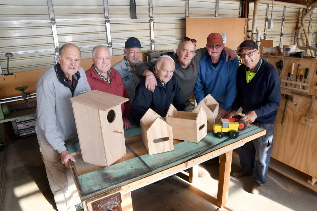 SUPPORT: Horsham Men's Shed members Chas McDonald, Max Woodhart, Arthur Smith, Gary Lawson, Bob Smith, Anthony Molloy and Barry Bell. Picture: SAMANTHA CAMARRI