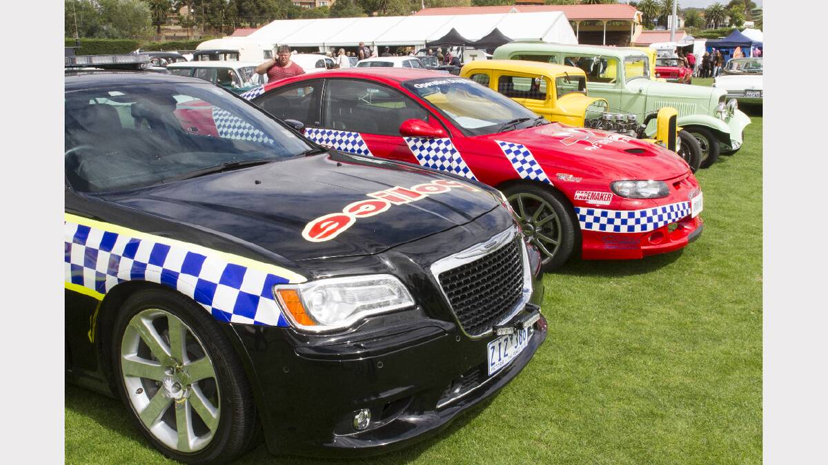 The police cars on display.