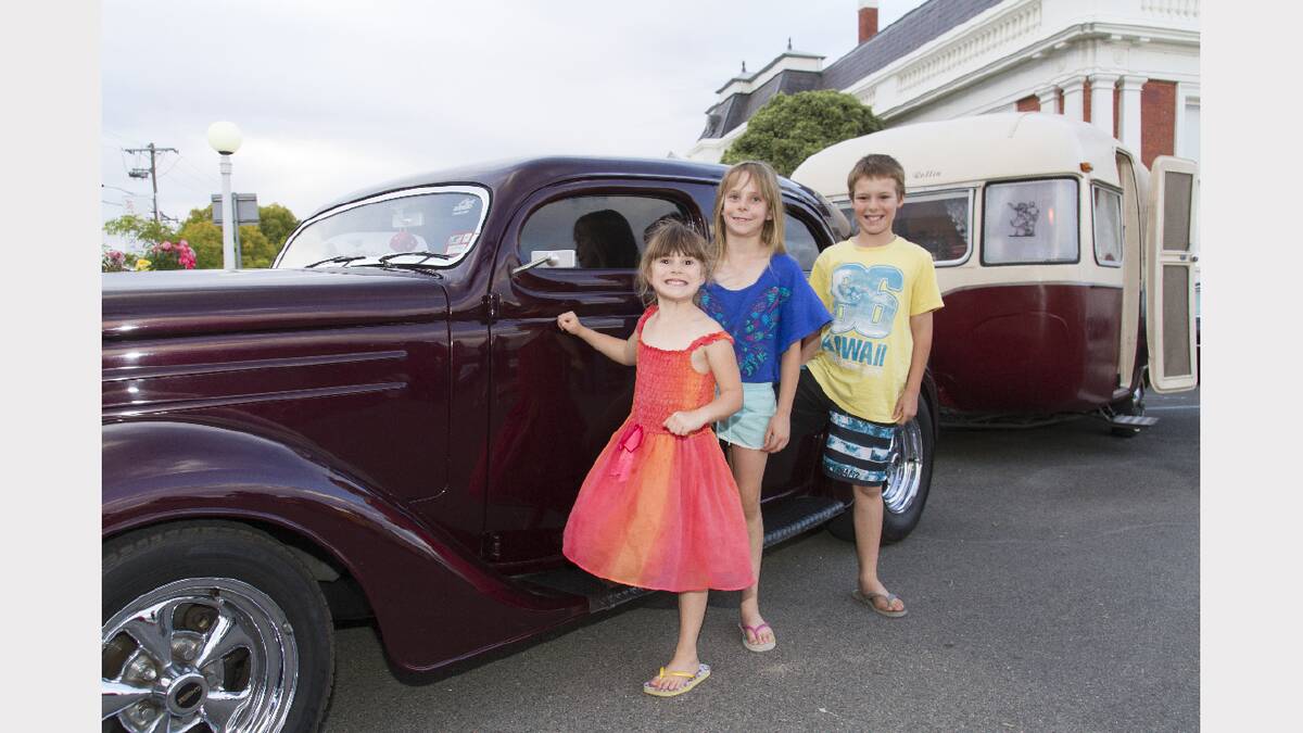 Ava, Tahlia and Max were ready to go on holidays 1950s' style.