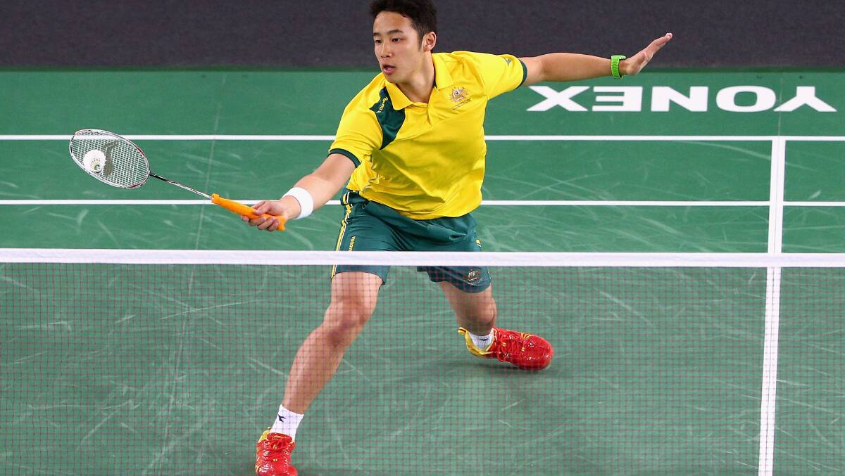 Jeff Tho - into the second round of badminton men's singles. Photo: Gettys Image