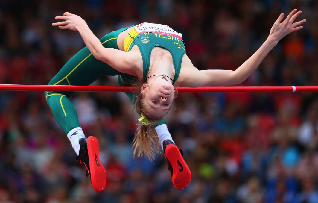 Eleanor Patterson easily clears the bar in the high jump. PICTURE: GETTY
