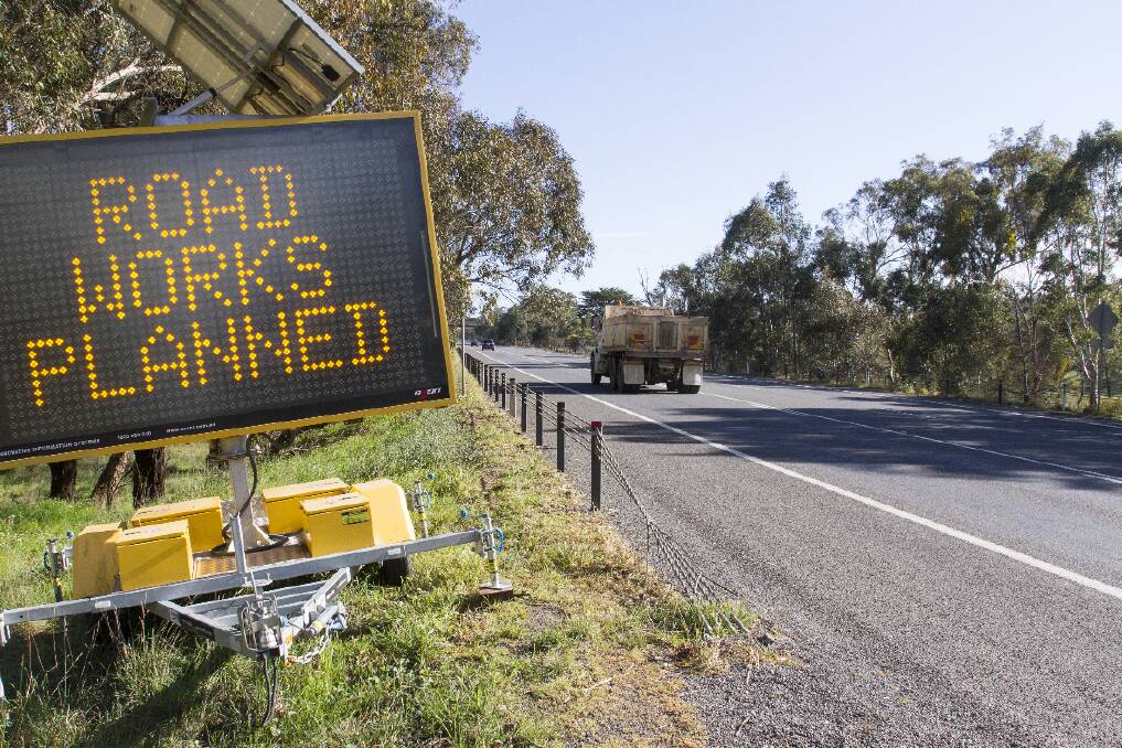 Signage has been installed on the Western Highway east of Ararat to warn of roadworks.