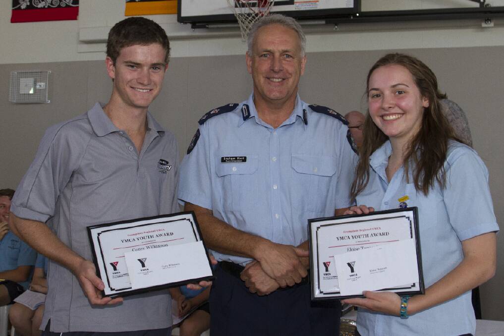 National president of YMCA Australia Superintendent Graham Kent presented scholarships to Corey and Eloise from Marian College, with students from Ararat College, Lake Bolac P-12 College and Stawell Secondary College also receiving awards.