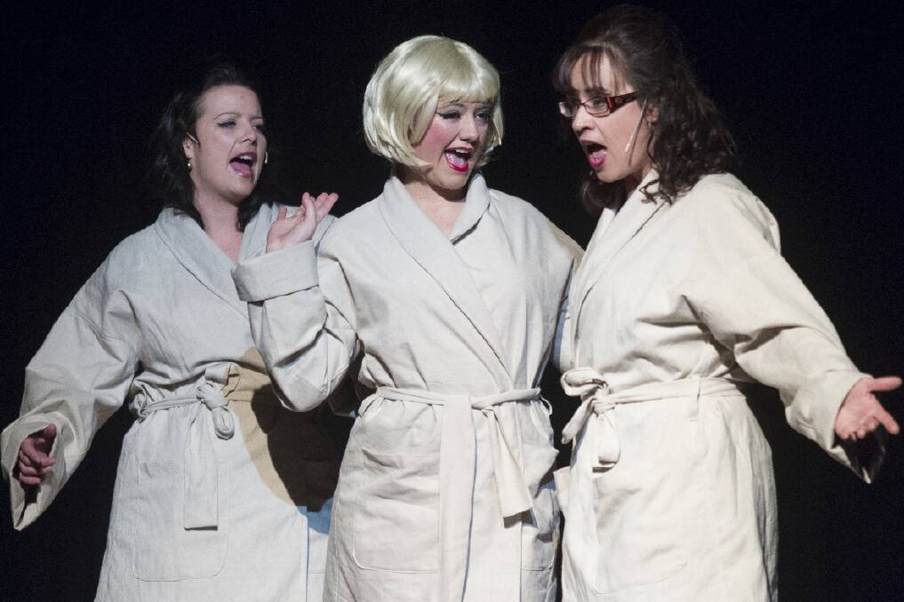 The Witches of Eastwick: Amelia Kingston, Kellie Bywater and Maree Croft. Picture: PETER PICKERING