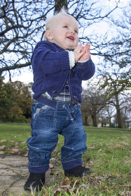 Mason supports Jeans For Genes day by wearing his own pair of blue jeans.