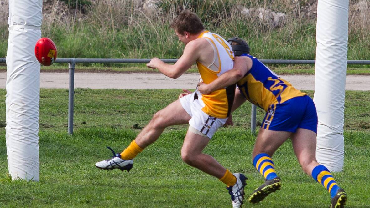 Tatyoon's Aidan Bell in action for the Mininera during last weekend's interleague clash. Picture: PETER PICKERING