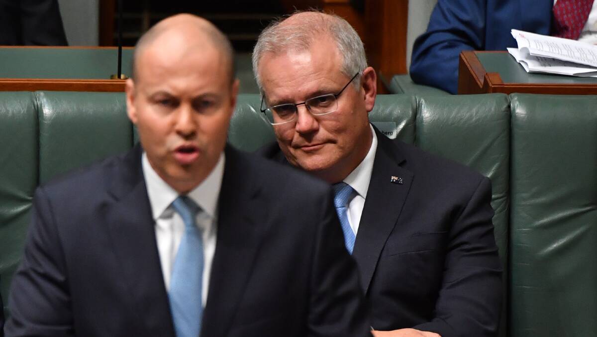 If this government's luck keeps going, Morrison will be eyeing a V-shaped election result. Picture: Sitthixay Ditthavong