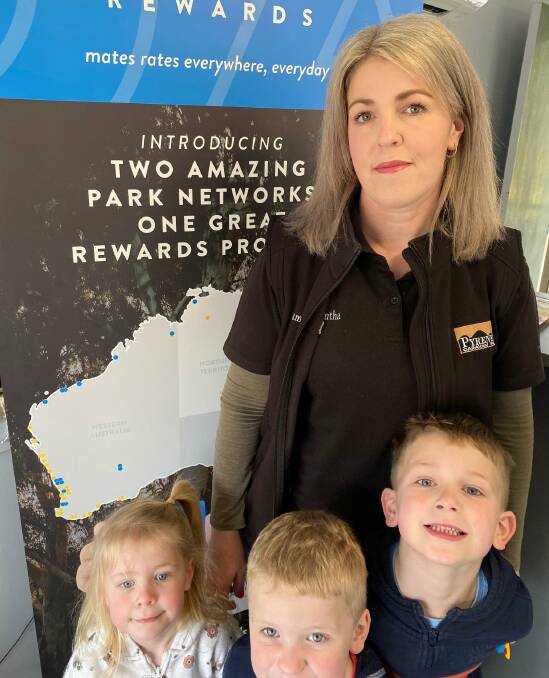 RURAL TOURISM: Pyrenees Caravan Park owner Samantha Rickinson with her children. Picture: CONTRIBUTED. 