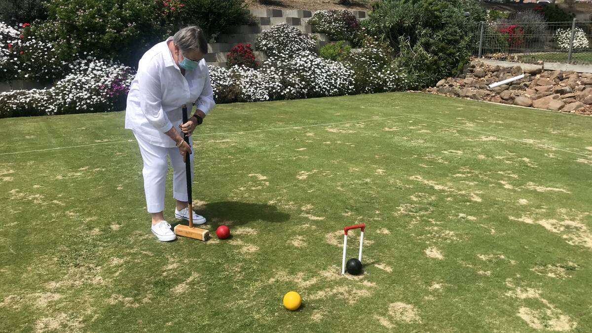 NEW MEMEBER: Carol Crawford joined the Alexandra Ararat Croquet Club two weeks ago. Picture: TAYLOR PADFIELD 