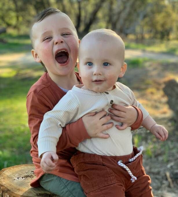 BROTHERS: Three-year-old Sage and 11-month-old Kohen both have severe allergies and anaphylaxis. Picture: CONTRIBUTED. 