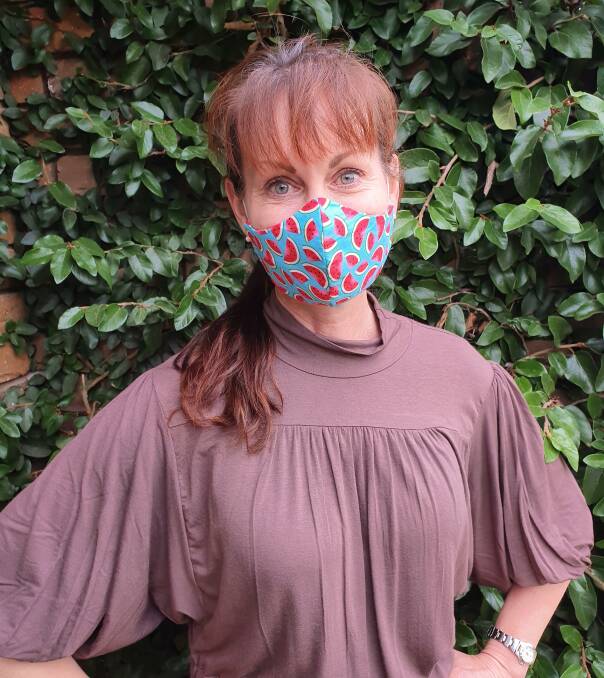DIY MASK: Horsham mum and writer Yolanda Grosser demonstartes how to make your own face mask. 