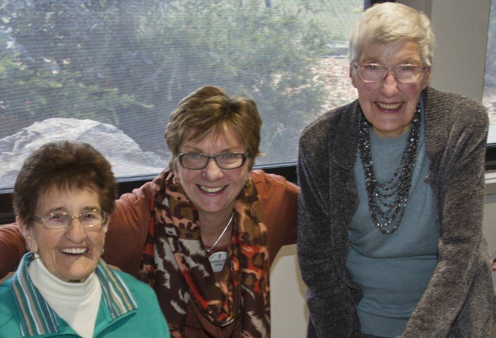 BADGE WEEK: Legatee Christine Doak (centre) with Lorna Jacobi and Irene Ramsey. Picture: ARARAT LEGACY