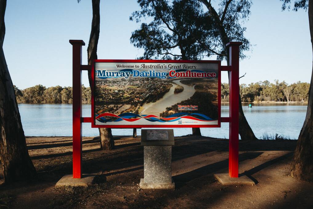 Wentworth on the NSW-Victorian border, where the Darling meets the Murray. Picture: Dion Georgopoulos