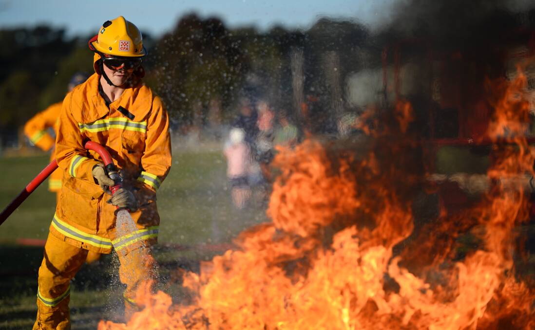 File image of the CFA putting out a hay fire