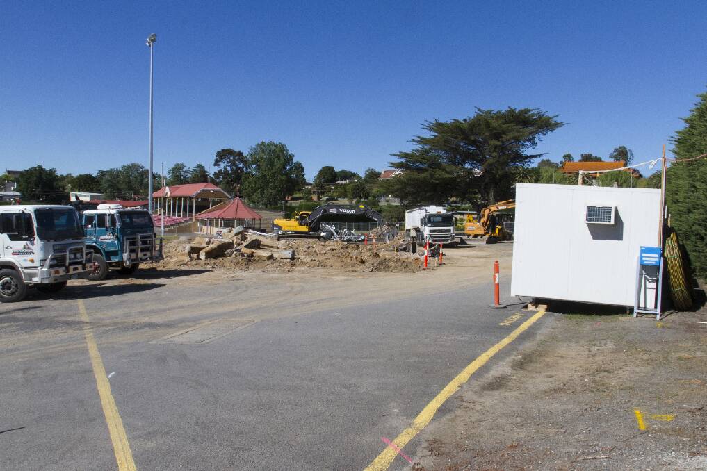 The Ararat Football/Netball Club clubrooms have been demolished as the multi-million dollar re-development of Alexandra Oval continues. Picture: PETER PICKERING.