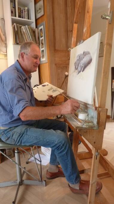 Richard Weatherly at work in his studio.
