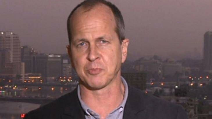 A screen grab from a BBC report by Peter Greste, an Al-Jazeera journalist who was arrested for aiding the Muslim Brotherhood in Egypt. Photo: BBC