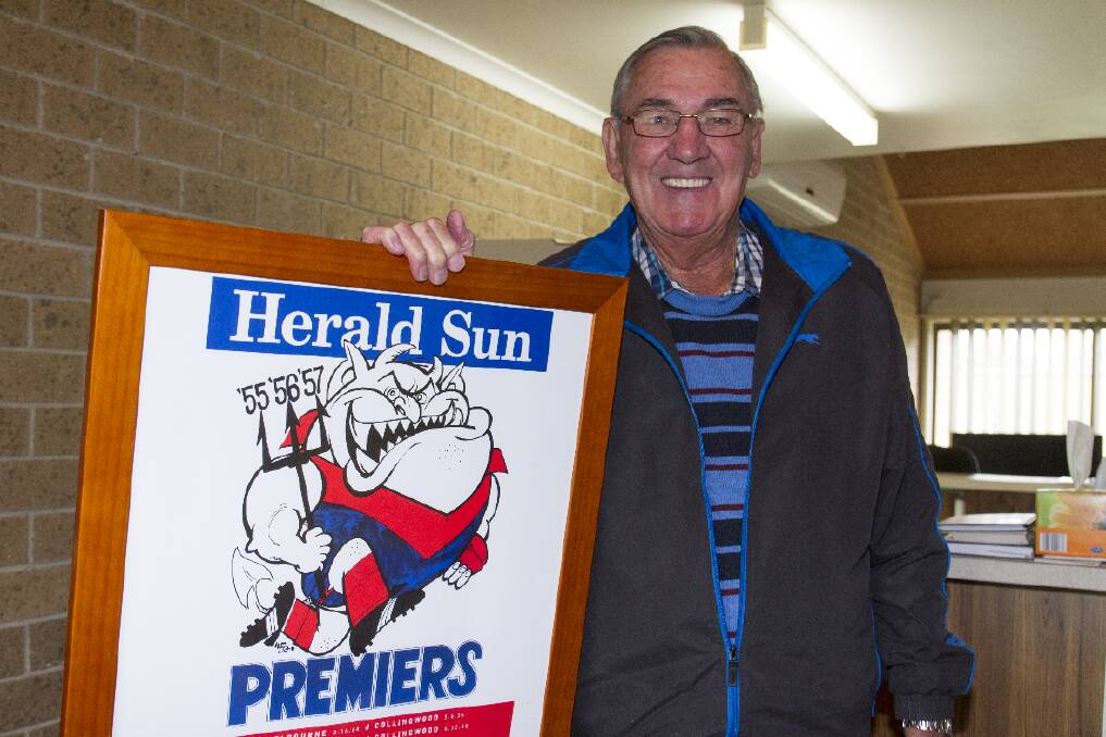 Melbourne Demons' 1957 winning premiership player Colin Wilson has more than a few stories to tell about his career on the football field. Picture: PETER PICKERING. 