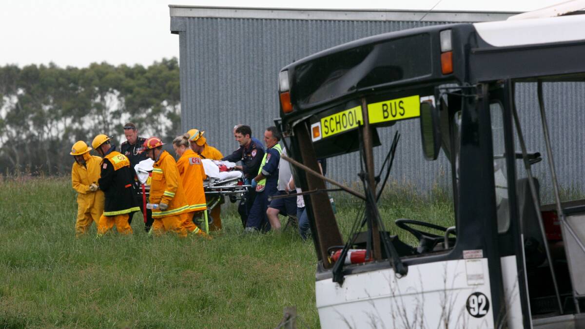 The scene of a 2009 crash in Nullawarre, Victoria that left two children in a critical condition. Photo: DAMIAN WHITE