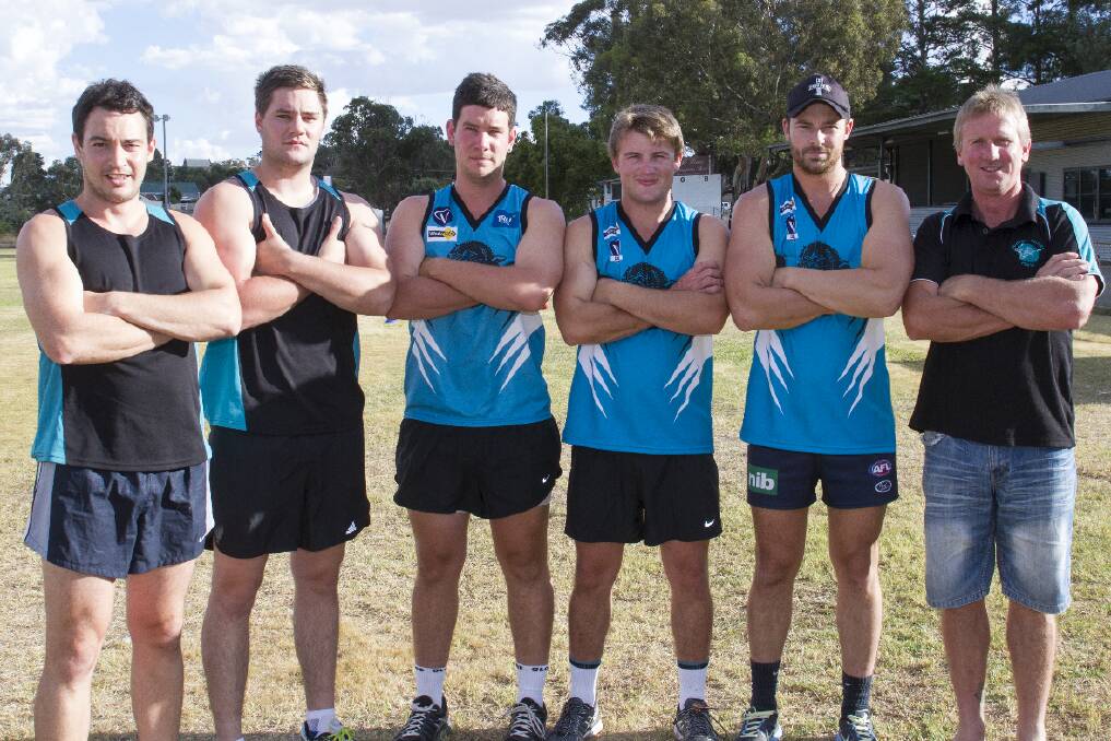 Puma recruits for 2014 Brady Curran, Jeremy Leslie, Lachie Hamilton, Aiden Bell, coach Trent Fiscalini and gameday coach Denis Bell.
