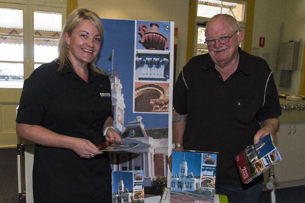 Julie Kilpatrick and Cr Ian Harris at the launch of the new tourist book. Picture: PETER PICKERING.