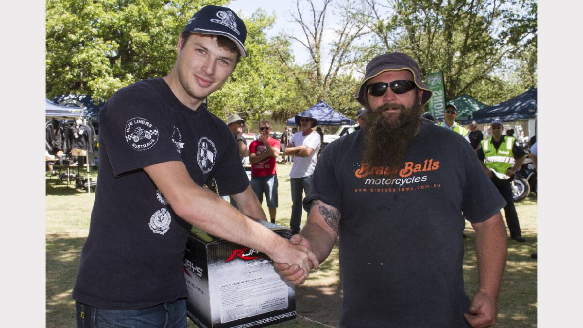 People's Choice winner Christian Feneyk with Mark Bond from Brass Balls Motorcycles.