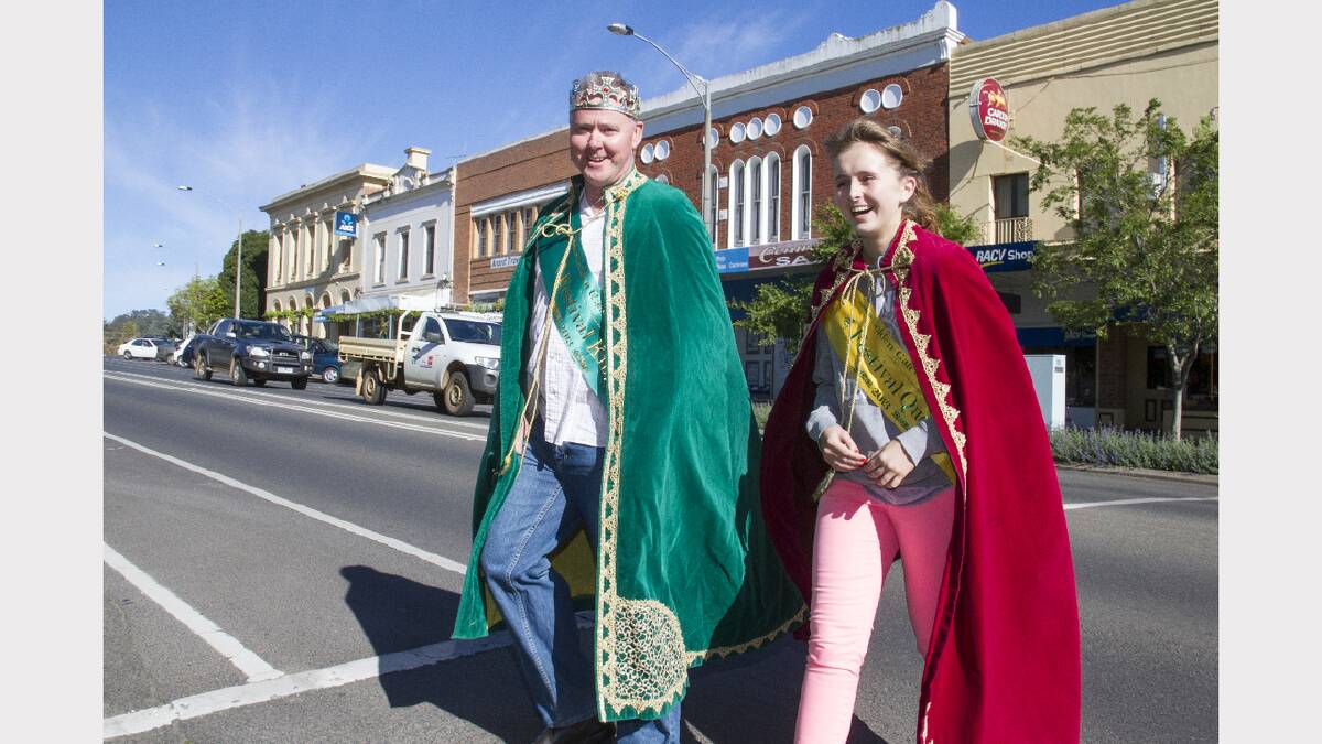 The 2013 Golden Gateway Festival King Ambrose Cashin and Queen Millicent Reid in Barkly Street.