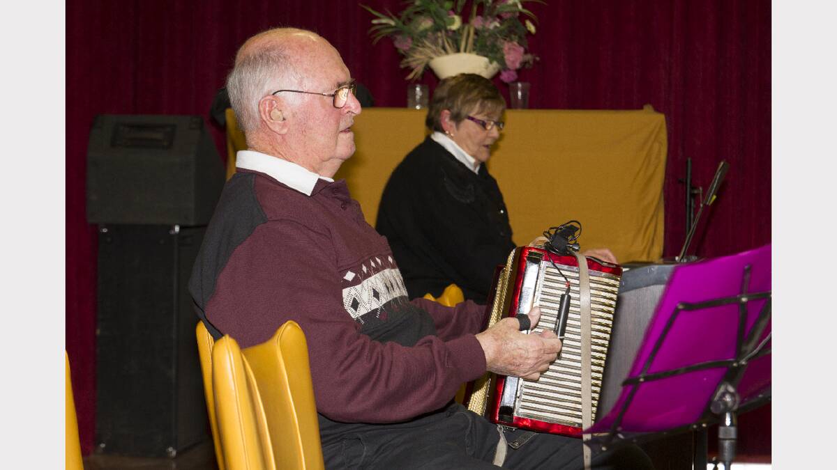 Jim Webster on the piano accordion at the  Senior Citizens Centre.